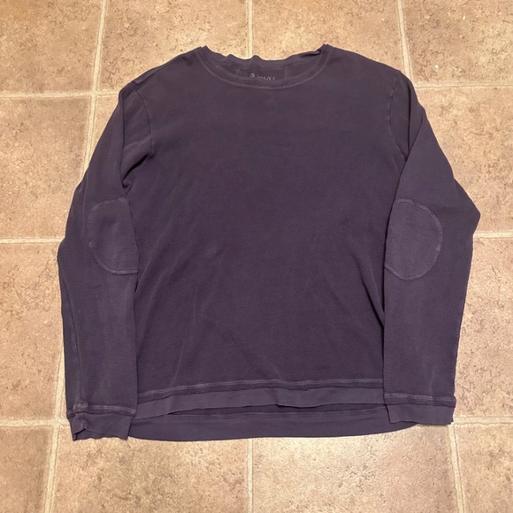 XCVI Other - XCVI Thermal Shirt Mens XL Purple Excellent Elbow Patches Waffle Long Sleeve